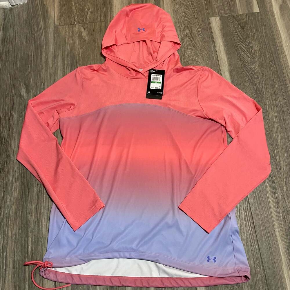 Under Armour Women's Iso-Chill Gradient Drawstring Long Sleeve Hoodie New